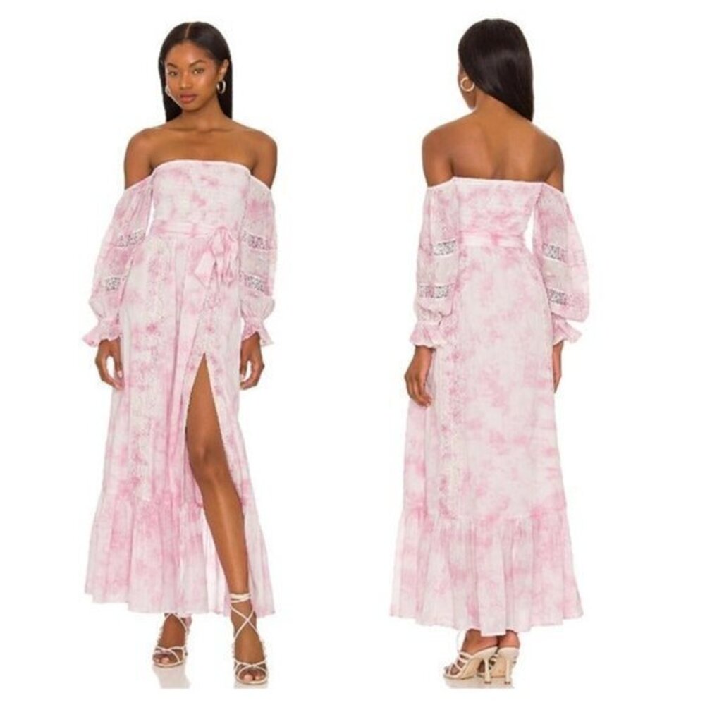 Tularosa Morgan Midi Dress - Fuchsia Tie Dye